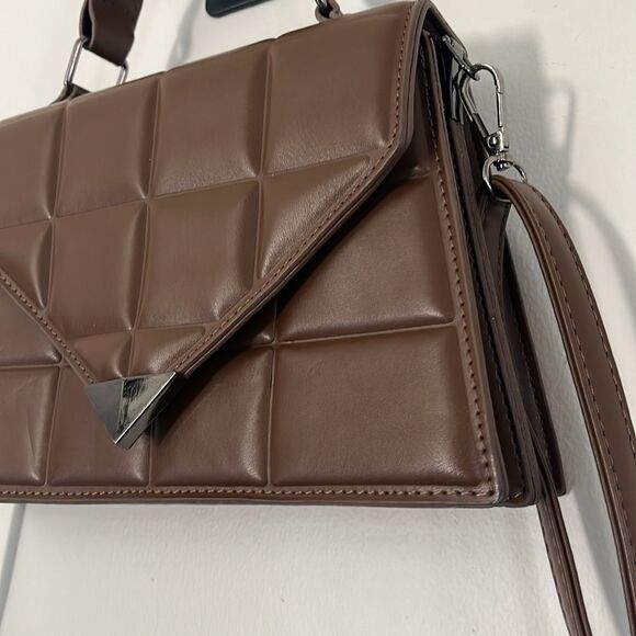 Fashion Rhombus brown‎ quilted crossbody shoulder bag - Picture 5 of 16